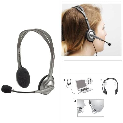 3.5mm Over Ear Wired Headphone with Mic Noise Cancelling Volume Controls for Computer PC Education Classroom Call Center Gaming