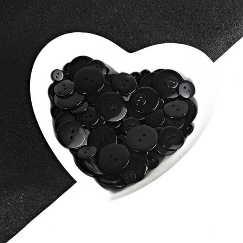 9-25mm High Quality Black/White 2-Holes Buttons Plastic Resin Buttons For DIY Apparel Sewing Garment Accessories