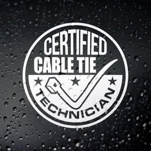 Certified Cable Tie Technician Car Sticker - JDM JAP Tuner Drift Stance DUB Rat Look Rat Rod