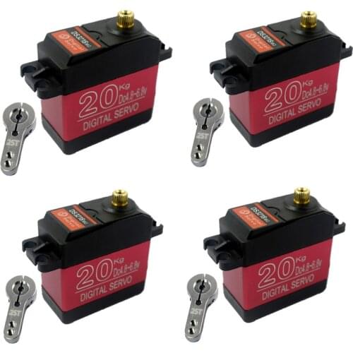 4PCS With servo metal arm DS3218MG 20KG High voltage 5V-6.8V metal shell Digital Waterproof Servo for baja cars RC toys