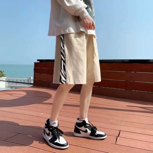 Hong Kong style sports shorts mens summer wear loose straight casual casual five-point pants trend tide brand thin breeches