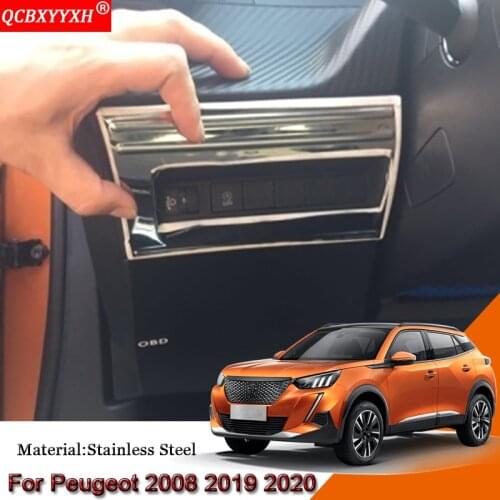 Car Styling Car Headlight Switch Button Adjustment Sequins Internal Sticker Cover Auto Accessories For Peugeot 2008 2019 2020
