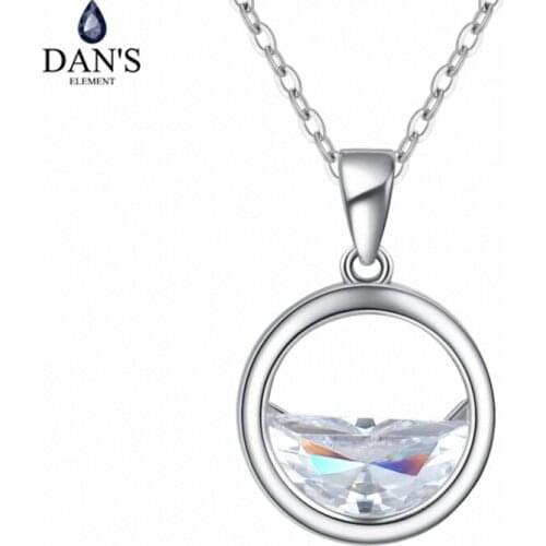 Dans Element Real Brand AAA Zirconia Micro Inlays Fashion Cherish Flower Pendant Necklace for women Valentines Gift 133762