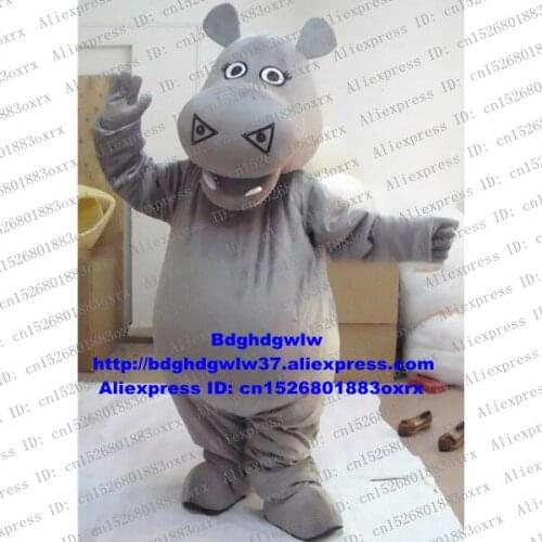 Light Grey Hippo River Horse Hippopotamus Mascot Costume Adult Cartoon Character Outfit Brand Figure Meeting Welcome zx2128