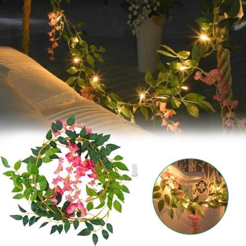 Led Artificial Wisteria Flower Home Decoration Light String Simulation Flower Decoration Light String Atmosphere Light