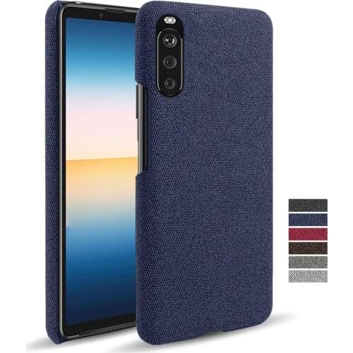 Cloth Leather Case Funda For Sony Xperia 10 1 III 5 II XZ5 XZ4 XZ2 L4 Xperia5 Plus 2 20 8 Slim Retro Cloth Hard PC Phone Cover