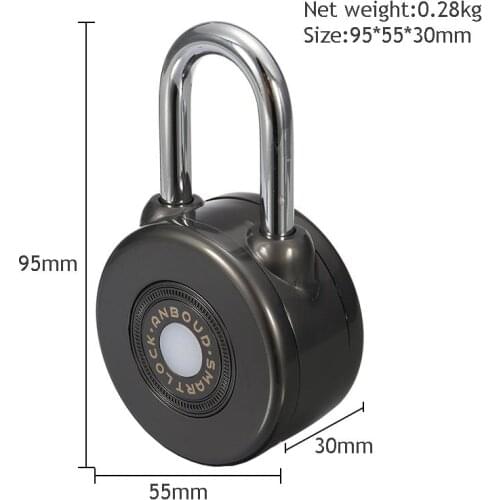 HF Waterproof Wireless Control Mini Padlock Smart BT Padlock Anti-Theft Alarm Door Lock For IOS Android APP Control