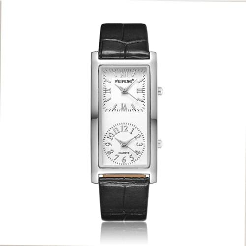 Ladies Casual Watch 2 Dial Time Zone Womens Fashion Elegant Wristwatch Quartz Clock 2020 Leather Strap Relogio Feminino