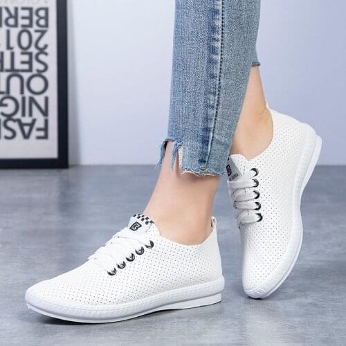 Mesh Breathable Comfortable Sneakers Womens Non-slip Fashion Casual Low-top Flat Shoes 2021 New Summer