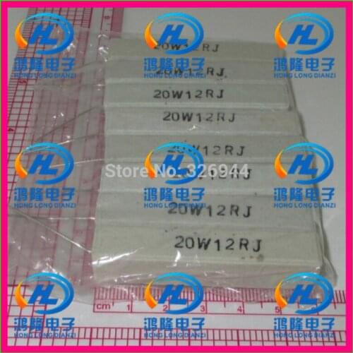 10pcs/lot) 20W 12 ohm +/-5% Horizontal cement resistor / 20W 12R ohm 5% Cement resistance / 20W 12RJ Ceramic resistor