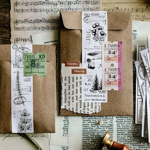 30 Sheets Retro Long Stickers DIY Hand Account Material For Scrapbooking Journal Gift Packaging Decoration