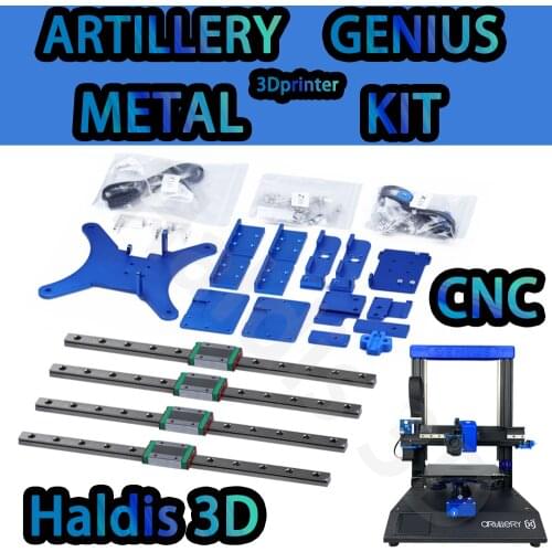 Haldis 3D Rattlesnake Artillery Artillería GENIUS 3D Printer Metal aluminum Plate upgrade kit includes screw wire rail