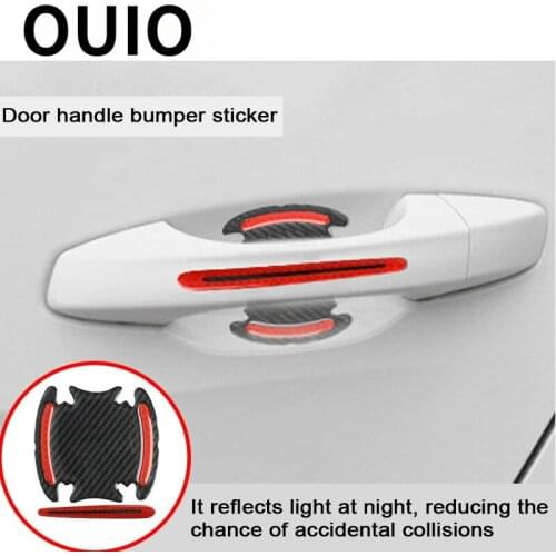 4pcs Car Accessories Reflective Door handle Sticker Decal for Nissan Qashqai J11 Juke X-trail T32 Note Hyundai Solaris I30 IX35