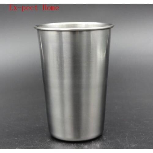 50pcs/lot 500ML Stainless Steel Cups 16oz Tumbler Pint Glasses Metal Cups Hand Beer Cup Drinking Accessories