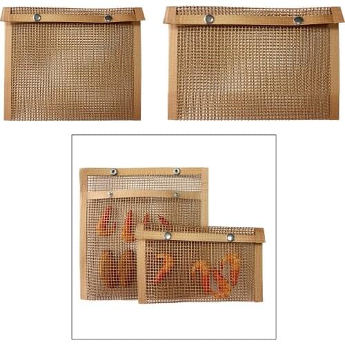 Non-Stick BBQ Mesh Bag Outdoor Picnic Grilling Pouch Mat Reusable Heat Resistant