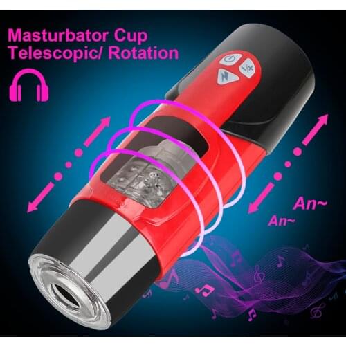 7 Adjustable Telescopic Modes Masturbation Cup Male Masturbator Erotic Toy Sexy Voice Automatic Telescopic Rotation