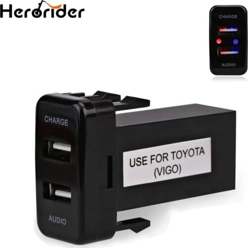 Herorider For TOYOTA Hilux VIGO USB Interface Dashboard USB Port 5V 2.1A Car Charger and USB Audio Input Socket Car Charger