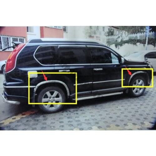 Car Styling For Nissan X-Trail T31 2008-2013 Stainless steel car wheel eyebrow trim strip trim