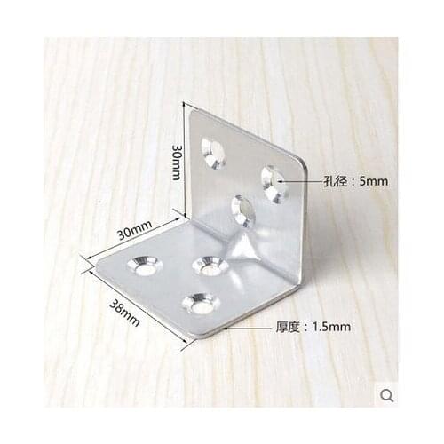 Free shipping Furniture Round End Right Angle Bracket Fastener, Stainless steel angle code right angle, 4 pieces one bag
