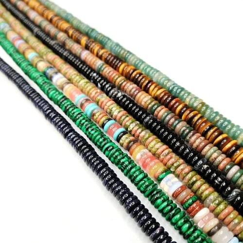 Natural Stone Beads Picture Stone White Dots Blue and Green Aventurine Tigers Eye Black Agate Beads for Jewelry Making Necklace