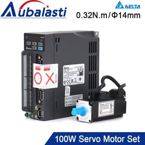 Delta 100w Servo Motor Kits 0.32N.m Servo Motor+Servo Driver with 3M Cable ASD-B2-0121-B+ECMA-C20401GS for Vibrating Knife