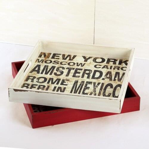 Wooden Tray Retro Wood Pallets Storage Boxes Jewellery Organizer Cosmetic Box Decorative Wooden Storage Trays