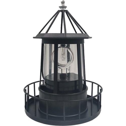 Hot Lighthouse Solar LED Light Garden Outdoor Rotating Beam Sensor Beacon Lamp for Outdoor Home Decor