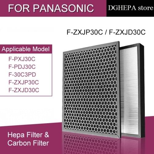 HEPA filter F-ZXJP30C and Carbon filter F-ZXJD30C for Panasonic F-PXJ30C F-PDJ30C F-30C3PD air puriifier