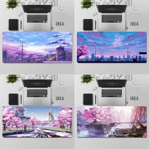 Gaming Mouse Pad Large Mouse Pad PC Gamer Computer Mouse Mat Big Mousepad Keyboard Desk Mat Pink Anime Landscape XXL Mause Pad