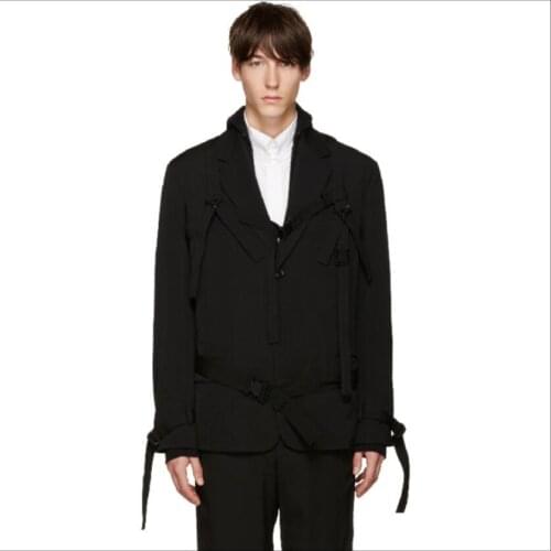 Custom Men Suit Jacket Plus Size Clothes Bundled Personality Simple Design Suit Singer Costumes 2020 New S-5xl