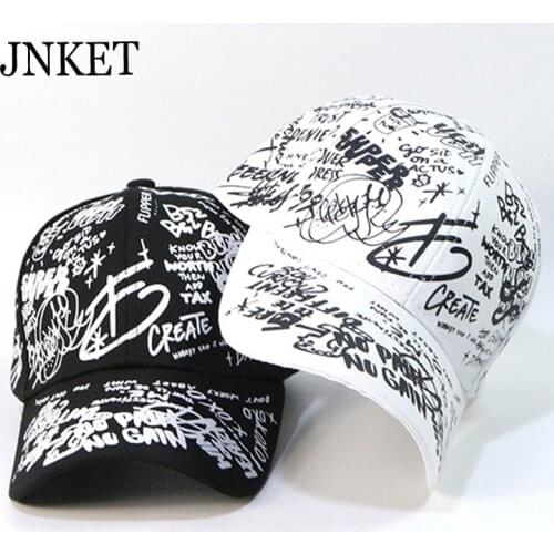 JNKET Graffiti Printing Unisex Baseball Cap Hip Hop Hats Outdoor Sports Sunhat Adjustable Snapbacks Hats Letter Cap Casquette