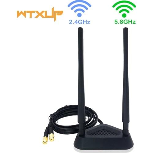 RP-SMA RP SMA Male to Female M / F EXTENSION Cable CORD 1.13M dual band WIFI Antenna Fixed Holder Magnet Base Dock