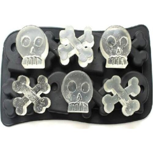 Multi-Slots Silicone Ice Cube Tray Molds DIY Desert Cocktail Juice Cooling Tool Ice Maker Mould 3D Skull Mold Kitchen Barware