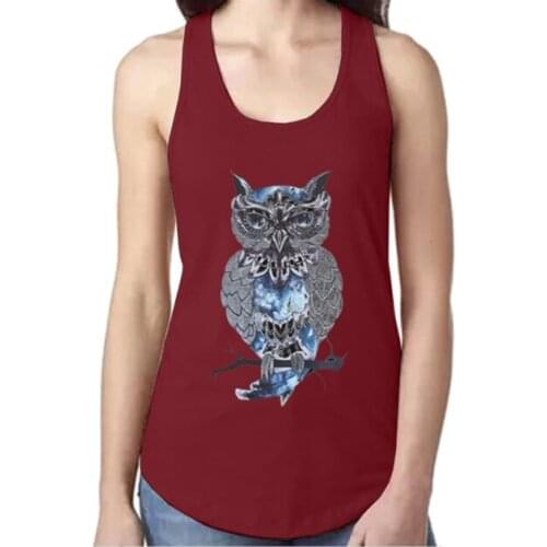 2021 The New Female Owl Printed top Women Vest Fashion Couple Shirt Plus Size shirt ladies Cute owl print vest S-3XL