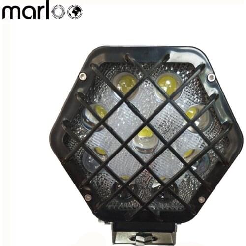 Marloo New Styling Car 27W 48W Headlight Portable Hexagon Shape Led Work Light Lamp For Boat Tractor Truck Off-Road Motorcycle