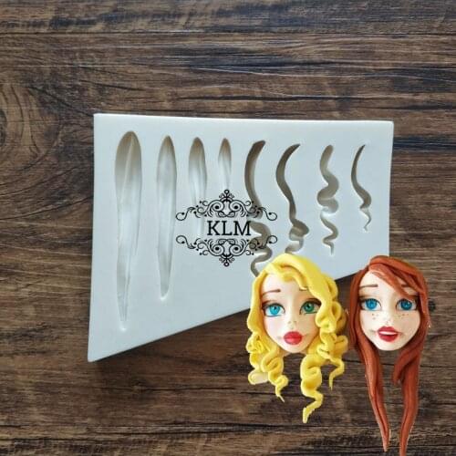 New wig silicone mold Doll hair cake decorating tool DIY baking kitchenware