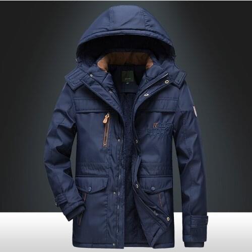 Winter Thick Hooded Parkas Men Outdoor Padded Coats 2020 New Fashion Mens Fleece Warm Windproof Jackets Casual Solid Outerwear