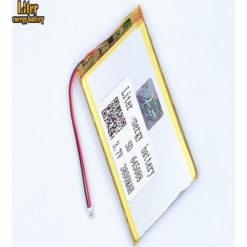 1.5MM 2pin connector 3.7V 645088 3800mah high density flat lipo lithium polymer battery li ion battery