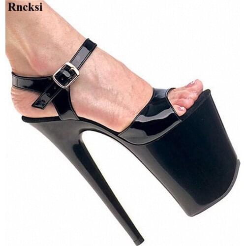 Rncksi New HOT Black 2020 Sexy Pole Dancing Shoes 20 CM High Heels Shoes Platform Thin Heels Sandals Model Fashion Shoes