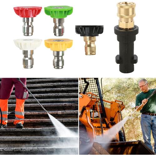 Quick Releasure Blue Connector to Karcher K2 K3 K4 K5 K6 K7 Pressure Washer Spray Nozzles with 5Pcs Color Tips Adapter