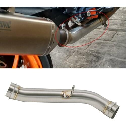 Mid Link Pipe Motorcycle Exhaust for KTM 1290 Super Duke R 2017 2018 2019 2014-2016 Stainless Steel Eliminator Down Pipe Muffler