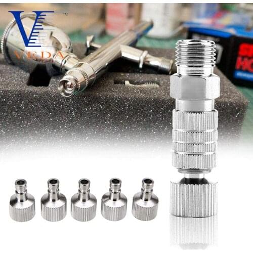 1PC Airbrush Quick Release Coupling + 5PCS 1/8" Male Quick Coupler Plug for Disconnect Changing Airbrushes Airbrush Accessories