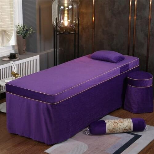 Beauty Salon With Hole Bed Skirt Solid Color Bed Spread for Hairdresser Esthetic Salon Multiple Colour Customizable Size 1pc #s