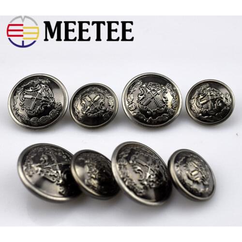 10/50pcs Meetee 20/25mm Vintage Copper Metal Coat Button DIY Leather Sweater Jeans Shirt Decor Sewing Accessories Buckle B3-14