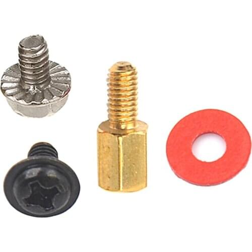 20x Screw+20x Motherboard Riser +20x Washer) 6.5mm 6-32-M3 Computer Golden Motherboard Riser+Screws + Red Washers G99B