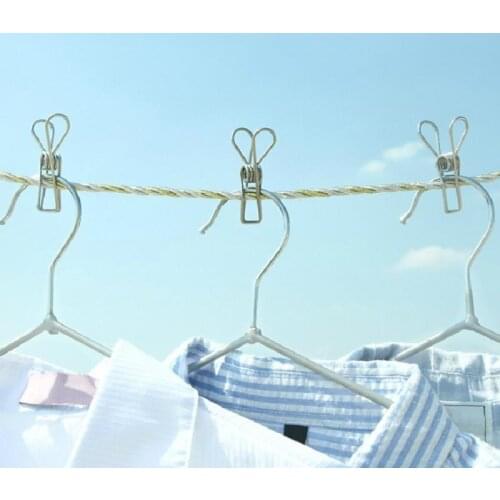 20Pcs Strong Large Windproof Clip Clothes Clip Household Multipurpose Stainless Steel Clips Food Bag Clip Clothing Sealing Clamp