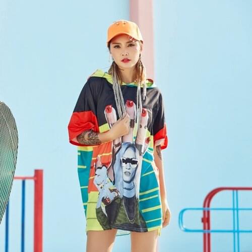 2019 Summer Punk Style T Shirt Women Loose Harakuju Hooded Tshirt Yong Girl Hip Hop Tops Short Sleeve Letter Pattern