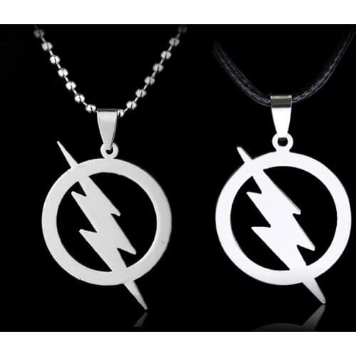 2020 Fashion Film and television peripheral accessories Flash logo Creative custom titanium steel necklace pendant sweater chain