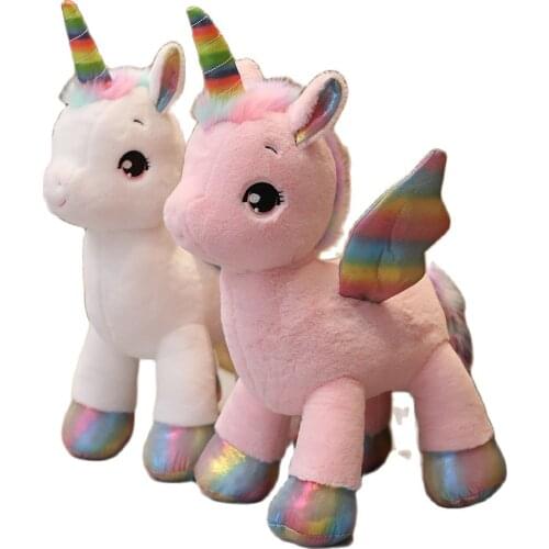 40-80cmMythical Unicorn Plush Toys Soft Stuffed Cartoon Animal Horse Baby Pillows Pegasus Dolls New Year Gifts for Children Kids