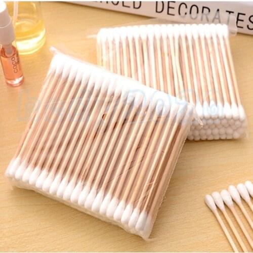 5000pcs Disposable Double Heads Cotton Swabs Women Makeup Cotton Buds with Wood Sticks for Nose Ears Cleaning